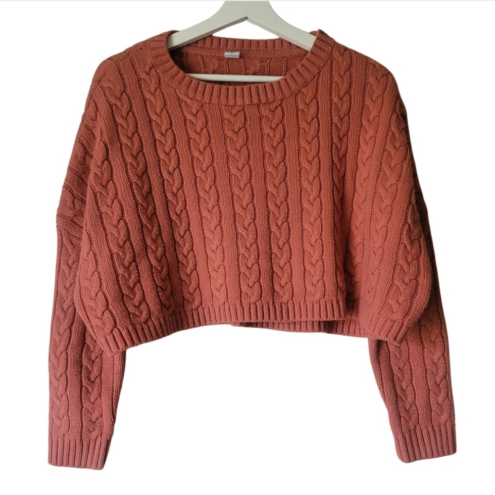 Twik Twisted Cropped Cable Knit Sweater Size XS